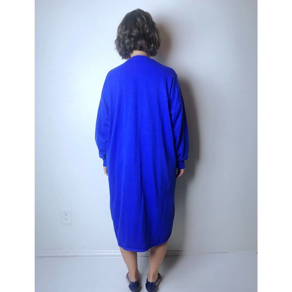 vintage 80s Fuzzy BUNNY pj PAJAMA DRESS os "Do Not Disturb" loungewear novelty - Picture 9 of 10